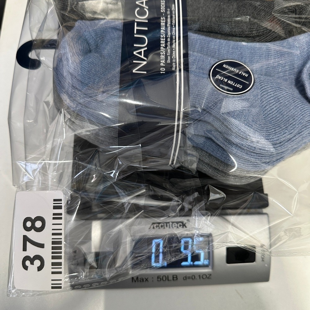 Nautica 10 Pair Kids 10-4 Crew Socks Cotton Blend Cushion Gray Blue - Picture 8 of 8